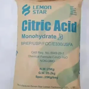 25kg Bag Food Grade Organic Acid Regulators Citric Acid Monohydrate (CAM) CAS No. 5949-29-1 Acidity