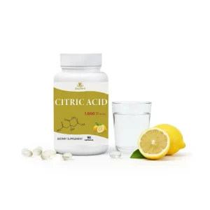 99% Natural Citric Acid 1000mg 90 Supplement for Heart Health Metabolism Citric Acid Capsules