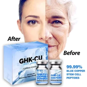 99.99% High Purity Cosmetic Grade Age-aging Ghk Cu Lyophilized Powder Serum Blue Copper Ghk-Cu Peptides for Face Skin Care