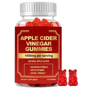 Apple Cider Vinegar Gummies 1000 mg with B Vitamins, Vegan, Natural Apple Flavor
