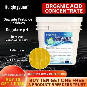 Aquaculture Organic Acid Liquid 10kg Degrade Residues Adjust pH & Remove Oil Film Anti Stress & Purify Water for Fresh
