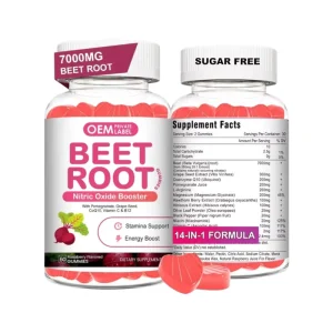 Beet Root Gummies for Heart Health and Circulation Support, Nitric Oxide Supplement, Vegan Dietary Supplement