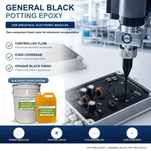 Black Epoxy Resin Potting Compound Two Component AB Adhesive for Electronic Components Protection