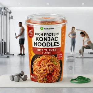 Custom High Protein Konjac Cup Noodles Low Fat Ready to Eat OEM ODM Factory Turkey Flavor Shirataki Noodles