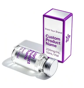 Custom Holographic Heat Sensitive Adhesive Vinyl Vial Labels for Pharma Cosmetic Packaging