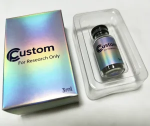 Custom Logo Eco-Friendly Aseptic Waterproof Medicine Packaging 2ml 3ml 10ml Label Peptide Box 1pack 2Vials Plastic Tray Box