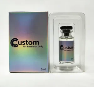 Custom Logo Waterproof Medicine Packaging 2ml/3ml/10ml Label and Peptide Box 1pack 2Vials Plastic Tray Holographic Box