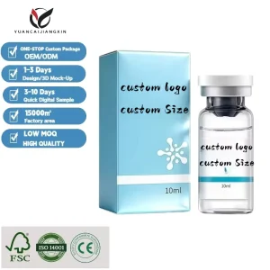 Custom Peptide Vial Box 3ml 10ml Hologram Effect Standard Size Vial Packaging Set Peptide Vial Box with Sticker
