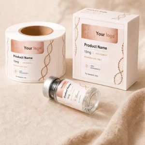 Custom Printed Labels for 3ml 5ml Glass Vials and Paper Boxes for Peptide Storage Solutions
