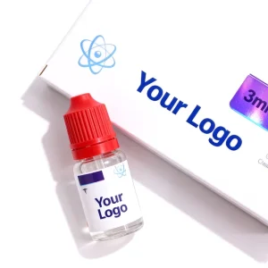 Custom Vial Label Waterproof Double Layer Glass Bottle Sticker for Powder Container Low MOQ