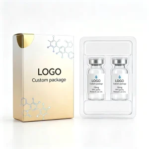 Custom Waterproof Eco-Friendly Recycled Materials Aseptic Medicine Packaging 3ml 10ml Label Peptide Box 2pack Vial Bottles Paper