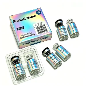 Custom Waterproof Eco-Friendly Recycled Materials Aseptic Medicine Packaging 3ml 10ml Label Peptide Box 2pack Vial Bottles Paper