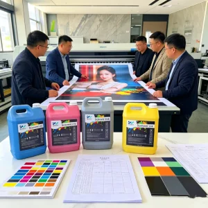 Durable Three Year Superior Weather Resistance Solvent Ink for Seiko 508GS Alpha 1024 Printhead Mesh Knife Coated Cloth Printing