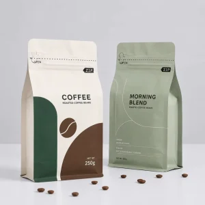 Factory Custom Direct Sales Bulk Coffee Mylar Square Bottom Heat Seal Stand up Pouches Plastic Packaging Bags Valve