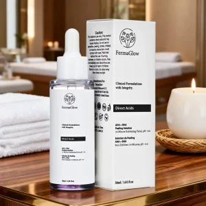 Fermented AHA BHA Direct Acids Peeling Solution Glycolic Salicylic Acid 10 Mins Exfoliating Pore Refining Brightening Face Serum