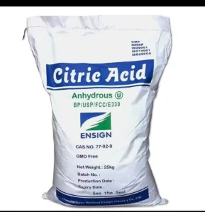 Food Grade Citric Acid Monohydrate Powder Organic Acid Food Additive for pH Adjustment