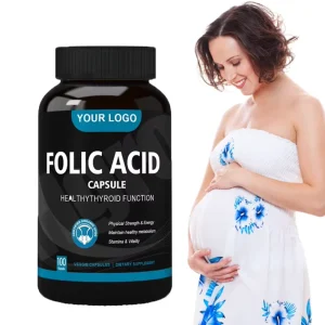 Food Grade Folic Acid Supplement Halal 400mg Iron Ferrous DHA Vitamin B9 Folic Acid Capsules for Pregnant Women
