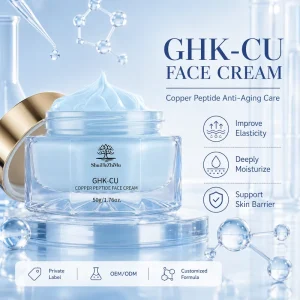 GHK Cu Copper Peptide Face Cream Private Label Daily Moisturizer for Anti Aging Firming Fine Lines Deep Hydration and Renewal