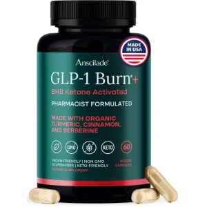 GLP-1 Support BHB Ketone Capsules with Berberine, Turmeric, and Cinnamon Vegan Dietary Supplement