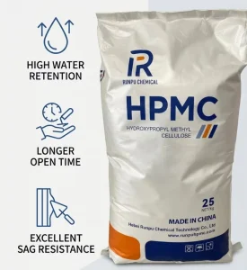 HPMC Methyl Cellulose Powder 200000 High Purity Water-Resistant Thickening Additive 25kg Bag for Gypsum Plaster