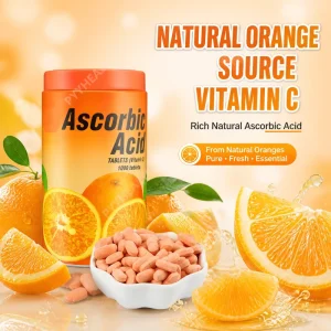 High Content Ascorbic Acid Vitamin C Chewable Tablets Organic Vegan Whitening Skin Care Immunity Support Natural Supplement