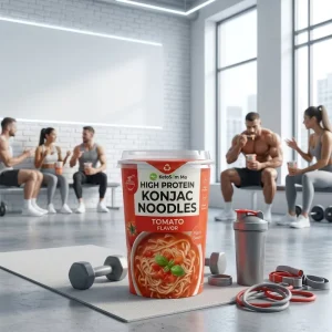 High Protein Konjac Instant Cup Noodles Tomato Favor Vegan Healthy Food Supplier