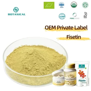 High Purity 98% Fisetin Powder Food Grade Water Soluble CAS 528 48 3 Anti Aging Dietary Supplement OEM Private Label Bulk Supply