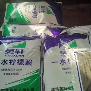 High-Purity Organic Citric Acid, Anhydrous, 98% Food Grade, for Use in Food and Beverages, 25 Kg/bag