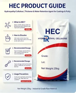 Hydroxyethyl Cellulose HEC Thickener for Latex Paint Water Based Coatings Construction Putty 25kg