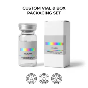 Industrial Durability 10ml Holographic PET Waterproof Eco-Friendly Vial Labels for Cold Storage Peptide Bottle Packaging