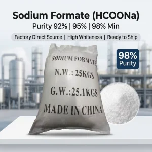 Industrial Grade MJ Brand Sodium Formate Powder 95% 98% Organic Chemicals ISO9001 Certified 25kg bag Factory Supply CAS Salt