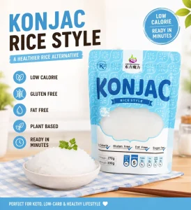 Instant Konjac Water Rice Style Keto Friendly Zero Sugar Zero Carbs Pure Konjac Rice Hi Fiber Shirataki Rice