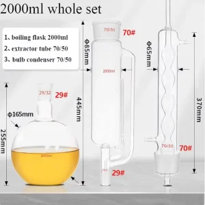 Lab 2000ml Boro Glass Soxhlet Extraction Apparatus with Allihn Condenser