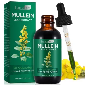 Mullein Leaf Extract Liquid Drops Vegan Gluten-Free Herbal Supplement for Adults