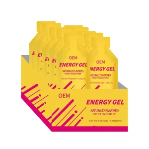 OEM Energy Gel Naturally Flavored Fruit Smoothie Quick Carbohydrates for Pre & During Activity 31g Packet Private Label