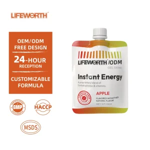 OEM Hydration Electrolyte Energy Gel Packets Low-Carb Sport Gel Drink Ginseng Bulk Packed for Endurance Running
