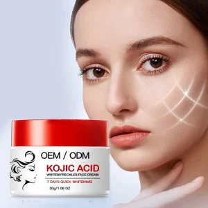 OEM Natural Dark Spot Pore Reducing Kojic Acid Cream Skin Whitening Day and Night
