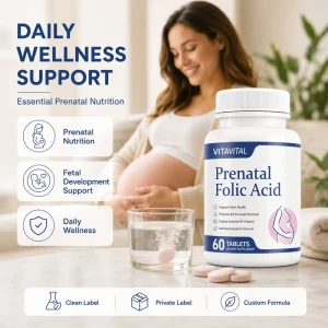 OEM ODM Prenatal Folic Acid Tablets for Womens Health Support Private Label Manufacturer Custom Formula Factory