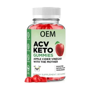 OEM Organic Sugar-Free Apple Cider Vinegar Vegan Pectin Gummies Folic Acid B12 Gelatin-Free Non-GMO Daily Nutritional Supplement