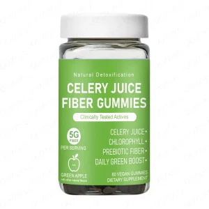 OEM Private Label Celery Juice Prebiotic Fiber Gummies Adult Friendly Gummy Candy Dosage