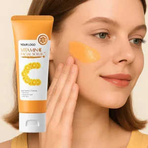 OEM Private Label Shea Butter Vitamin C Face Scrub Hyaluronic Acid Hydrating Acid-Free Exfoliation for Adults