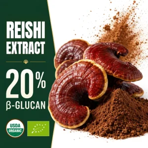 Organic Food Grade Beta-D-Glucan ≥20% Reishi Mushroom Extract Concentrate Powder