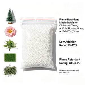 PE LLDPE LDPE HDPE Flame Retardant Masterbatch Granules UL94 V0 Artificial Rattan Thatch Flower Chemical Auxiliary