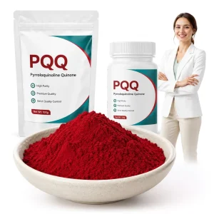 PQQ Powder 99% Pyrroloquinoline Quinone Disodium Salt CAS 122628-50-6 Bulk OEM Ingredient for Capsules Tablets Beverages