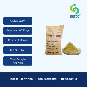 Poly Ferric Sulphate PFS Yellow Powder Coagulant for Dye Wastewater Decolorization and Phosphorus Removal CAS 10028-22-5 25kg