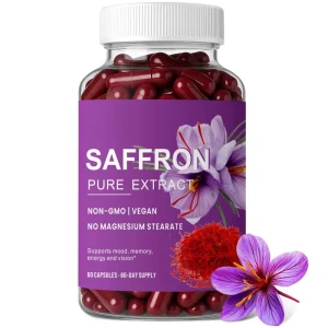 Saffron Extract 88.5mg Non GMO Vegan No Magnesium Stearate Mood Memory Energy Vision 60 Capsules 60 Day Supply