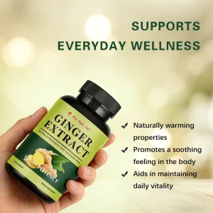 Soluble Dietary Fiber Ginger Extract Hard Capsules 5% Gingerols Natural Stomach Soothing Immune Support OEM