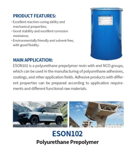 Solvent-Free High Reactivity ESON102 Polyurethane Prepolymer 200kg/Drum For Construction