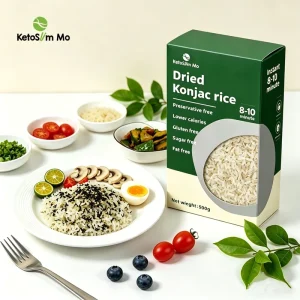 Sugar Free Keto Friendly Shirataki High Quality Gluten Free Pure Flavor Diabetes Friendly Dry Konjac Rice