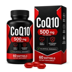 Ubiquinone CoQ10 Softgels 500mg per Serving Sunflower Oil Sunflower Lecithin 60 Softgels